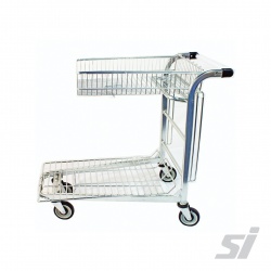 Shopping Trolley with Foldable Top Basket