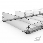 Shelf Divider Rail with Riser Retainer