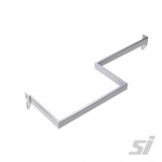 Wall strip display arm hang rail