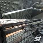 Crossbar shelving display for hangsell hooks