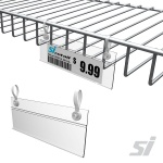 Wire shelf label barcode holder strip