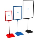 Coloured ticket frame display stands 300mm high