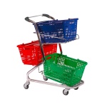 3 basket shopping trolley