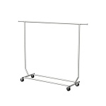 Mobile garment salesman clothes rack on wheels