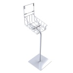 White metal wire catalogue stand