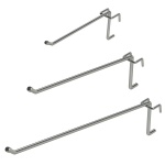 Single prong grid wire mesh display hooks