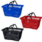 28L Large Shopping Baskets in Blue, Black or Red