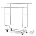 Portable clothing rack on wheels