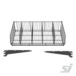 Black 914mm wire basket for shelving