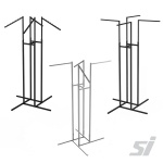 4 Way Clothing Display Rack Black or Chrome