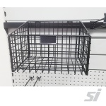 Merchandise display basket with added label holder