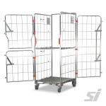 Open 4 Sided Stock Cage Merchandising Trolley