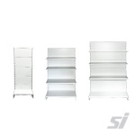 White metal gondola shelving bays clearance