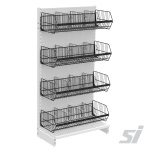 Wire Display Baskets on Shop Gondola