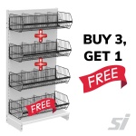 Wire Display Basket With Dividers - Black Buy 3 wire baskets get 1 free