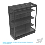 Versa Glass Cabinet – Lockable retail glass display with sliding glass doors for high-value items