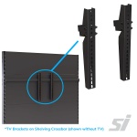 Brackets to mount TV onto gondola shelving crossbars