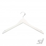 Retail clothing hanger white wooden timber wishbone