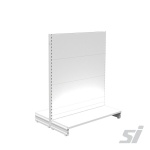 double sided white shelving for shops