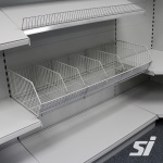 Basket shelf for gondola shelving