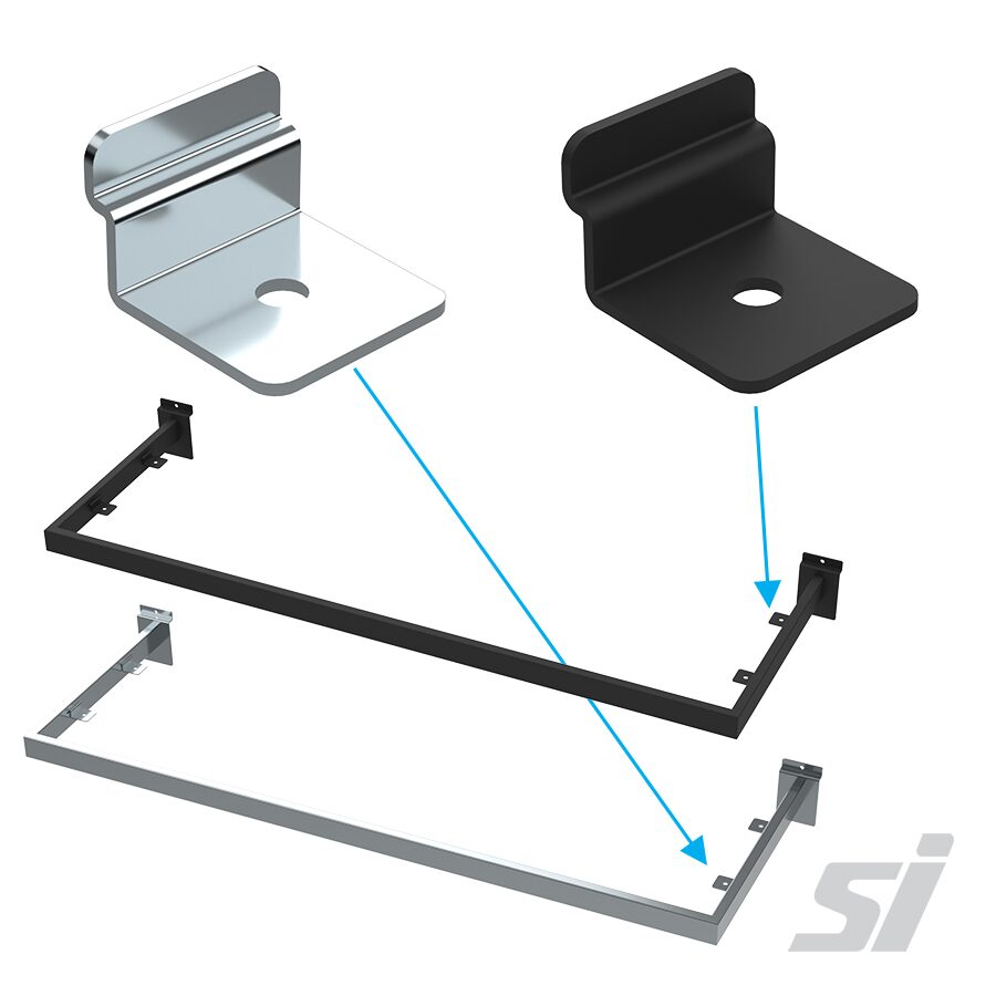 thumbnail image 2 of Buy 2 Pack U Shaped Hangrail Rectangular Tubing Hangrail 24 Inch Wide Black Metal Hangrail For Slatwall Retail Displays Gridwall Bracket Clothing Rack Home Use Square Tube 2 of 14