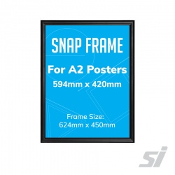 Black Snap Frame Sign Holder - Square Corners
