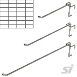 Grid Wire Mesh Single Prong Hooks