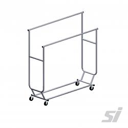 Mobile Salesman Clothes Rack - 2 Rail