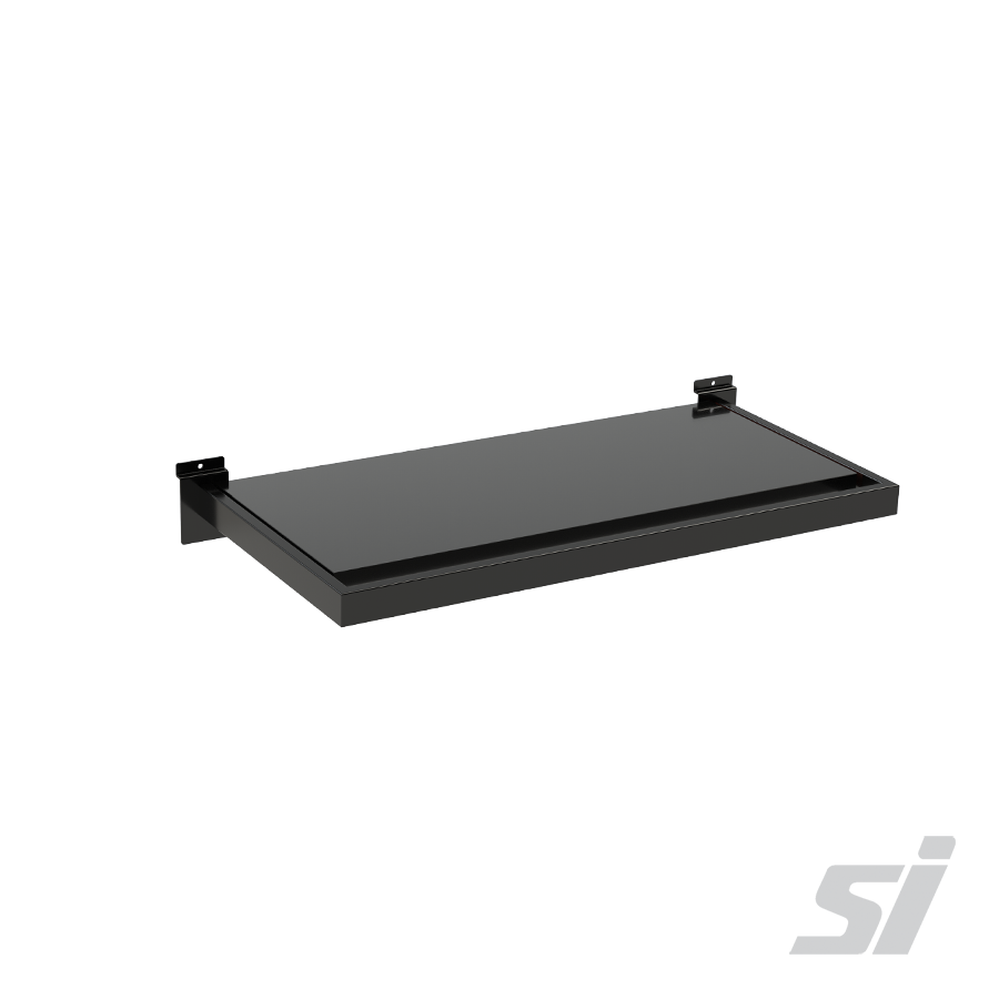 Black hang rail shelf 600mm