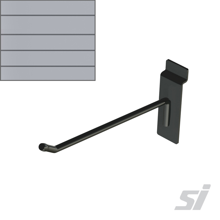 100mm black slatwall single prong hooks