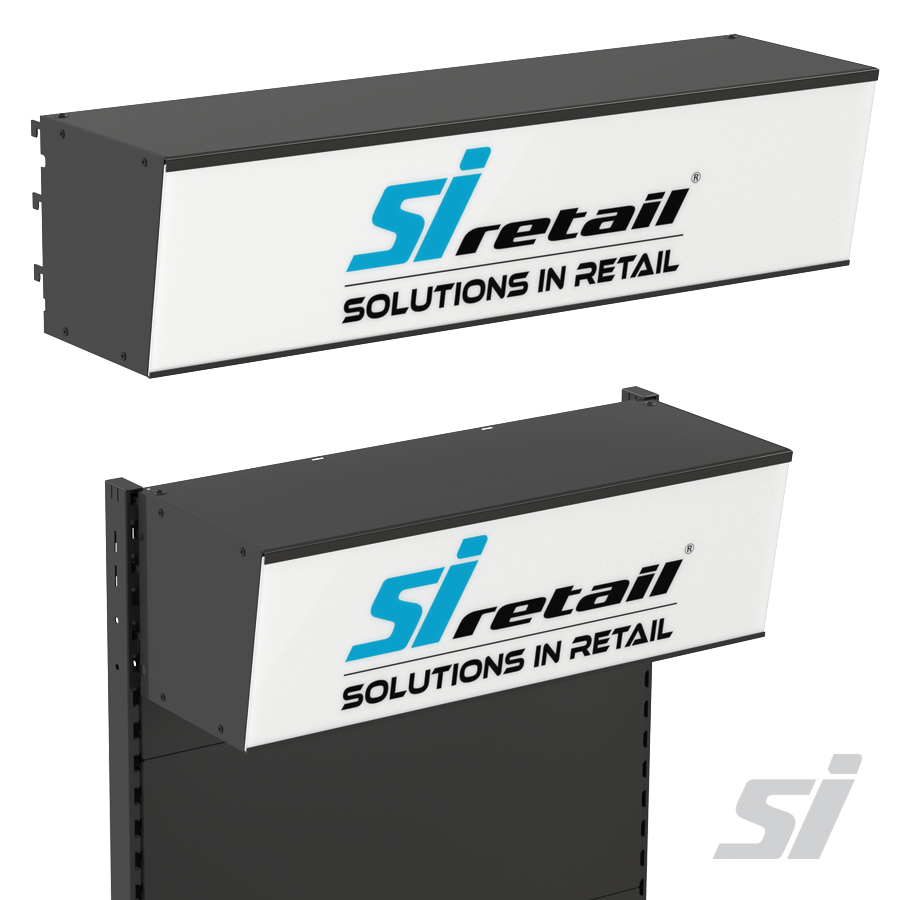 Black 600mm gondola LED pelmet