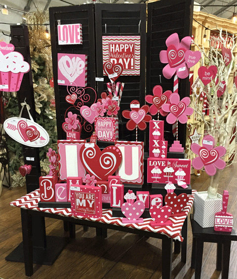 Shop display for valentines day