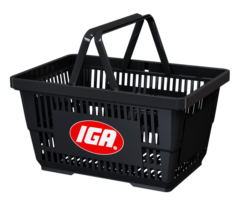 Custom-branded shopping basket used in an Australian retail store