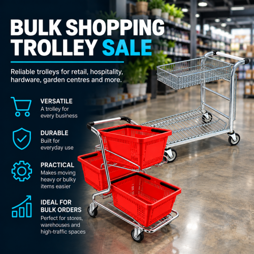 A picture of two shopping trolleys on sale for bulk purchases in Australia