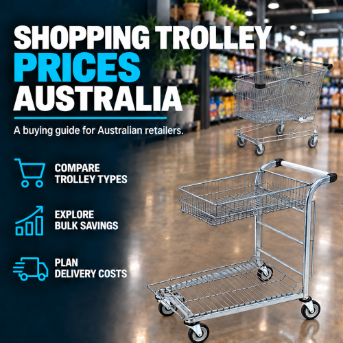 Commercial shopping trolley prices in Australia, featuring flatbed and supermarket trolleys with buying, bulk savings and delivery guidance.